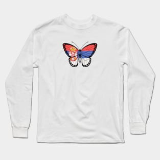 Serbian Flag Butterfly Long Sleeve T-Shirt